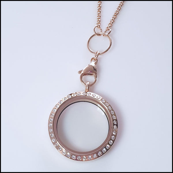 Rose Gold Crystal Living Locket