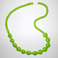 Silicone Bead Teething Necklace with Hearts - Green - Find Something Special