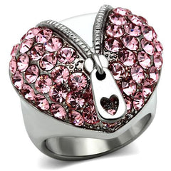 Zipped Rose Crystal Heart Ring - Find Something Special