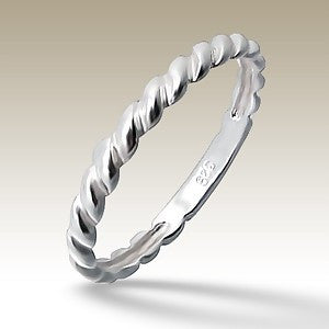 Round the Twist Sterling Silver Stacking Ring