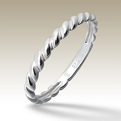 Round the Twist Sterling Silver Stacking Ring - Find Something Special